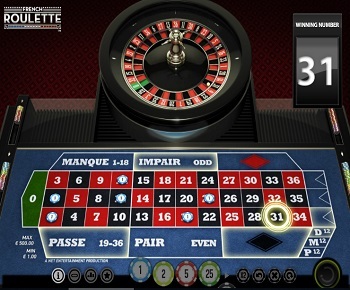 French Roulette wheel spielen